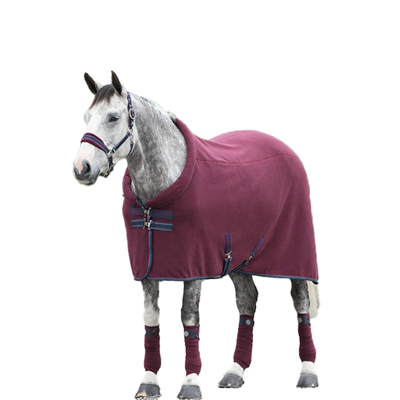 Horseware - Couverture polaire Rambo Cosy Fleece bordeaux/ beige/ marine | - Ohlala