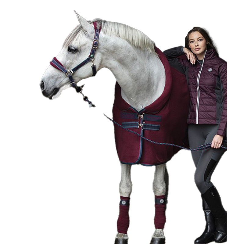 Horseware - Couverture polaire Rambo Cosy Fleece bordeaux/ beige/ marine | - Ohlala