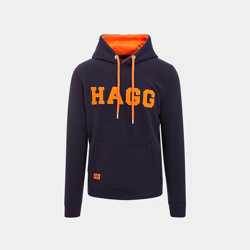 Hagg - Sweat à capuche homme marine/ orange | - Ohlala
