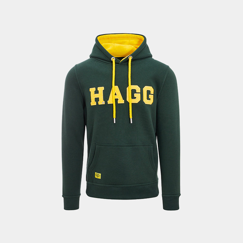 Hagg - Sweat à capuche homme vert/ jaune | - Ohlala