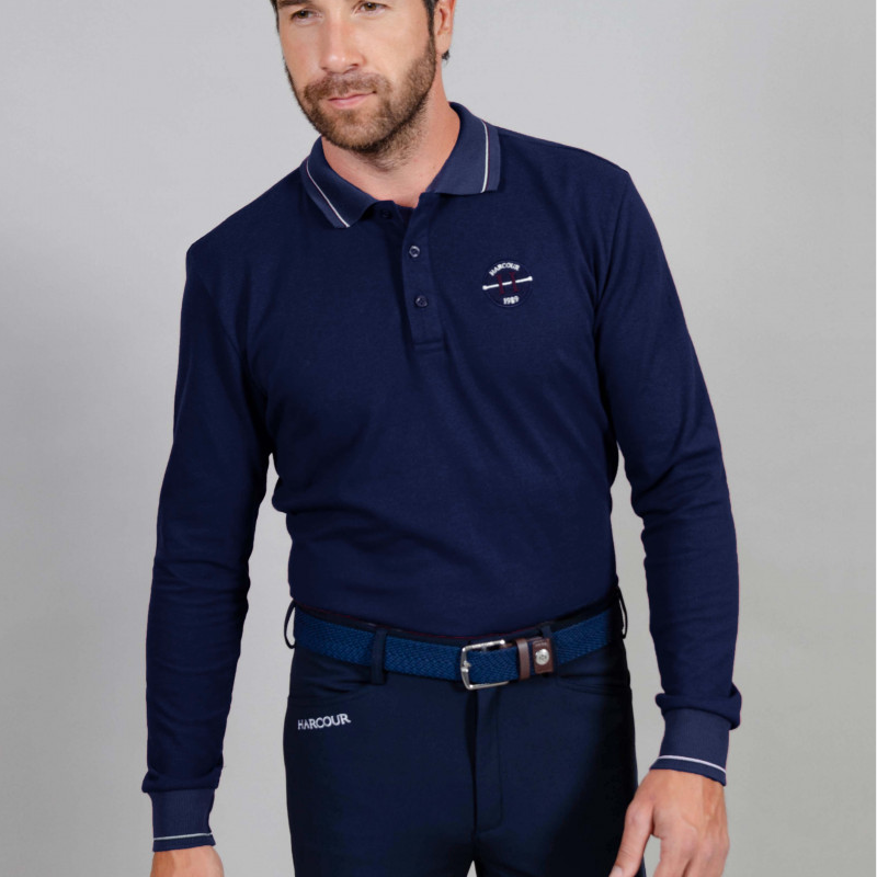 Harcour - Polo manches longues homme Pablo marine | - Ohlala