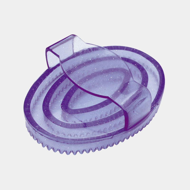 Hippotonic - Étrille ovale caoutchouc pailleté violet | - Ohlala