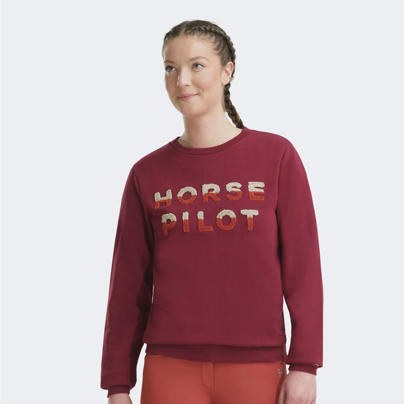 Horse Pilot - Pull femme Team cloudy dark red | - Ohlala