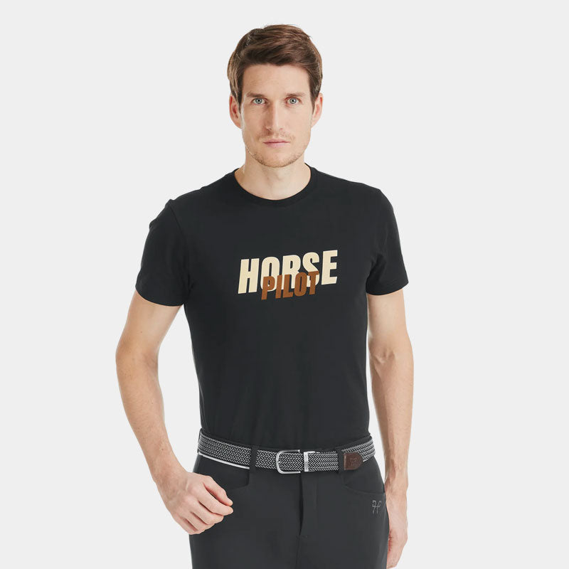 Horse Pilot - T-shirt manches courtes homme Team shirt black | - Ohlala