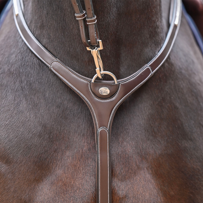 Jump'In - Collier de chasse et fourche de martingale Premium Clincher noisette | - Ohlala