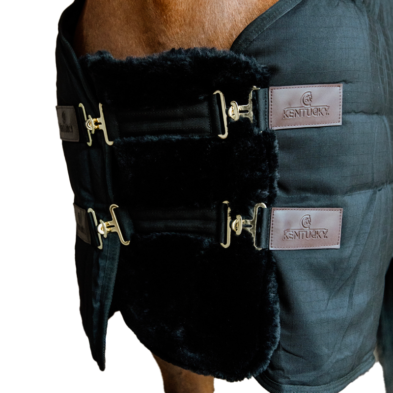 Kentucky Horsewear - Extension de poitrail mouton vegan 2 boucles noir | - Ohlala