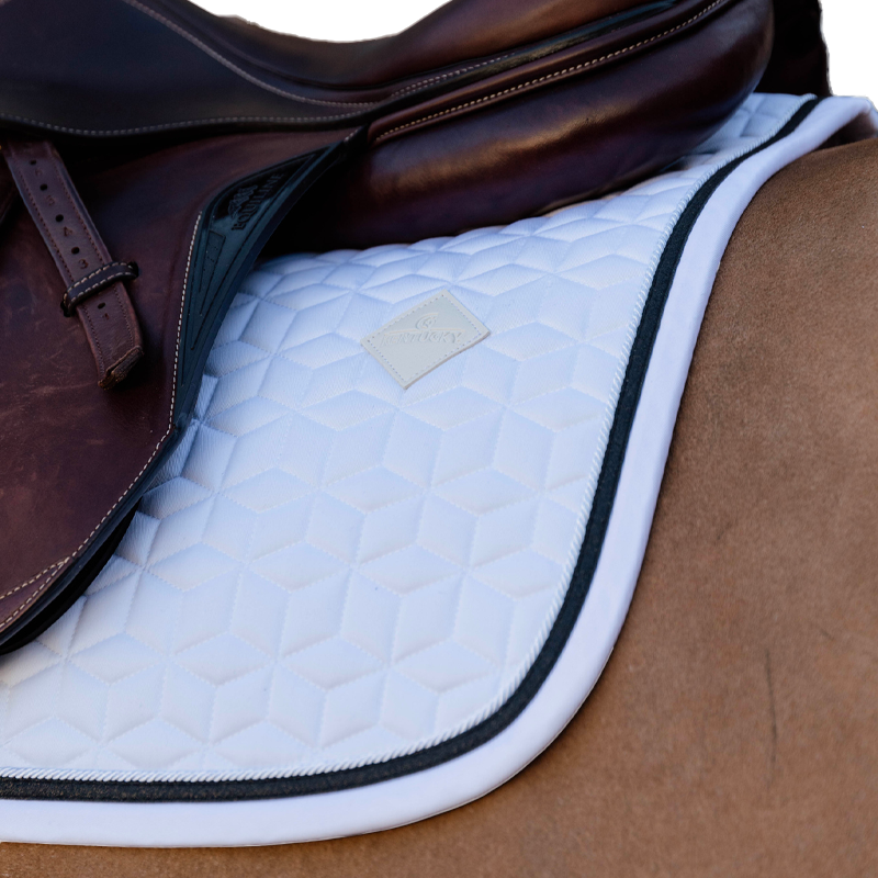 Kentucky Horsewear - Tapis de selle Glitter Rope blanc et noir | - Ohlala