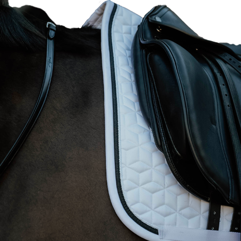 Kentucky Horsewear - Tapis de dressage Glitter Rope blanc et noir | - Ohlala