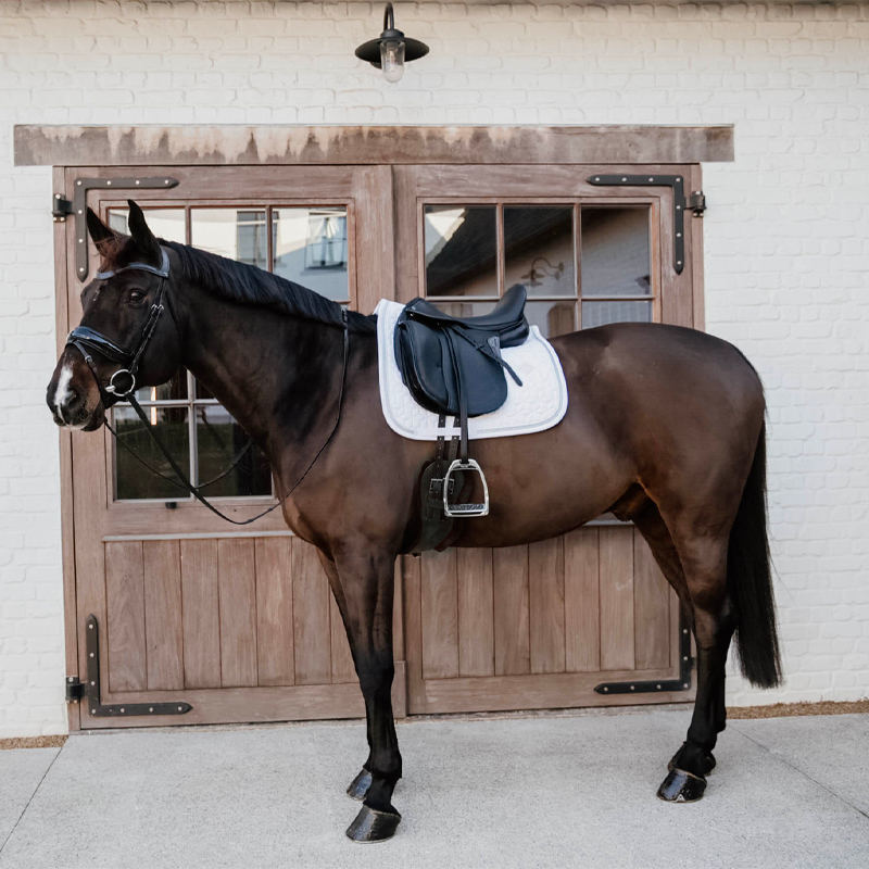 Kentucky Horsewear - Tapis de dressage Glitter Rope blanc | - Ohlala