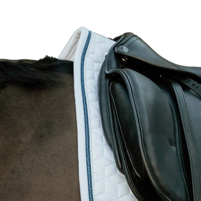 Kentucky Horsewear - Tapis de dressage Glitter Rope blanc et marine | - Ohlala