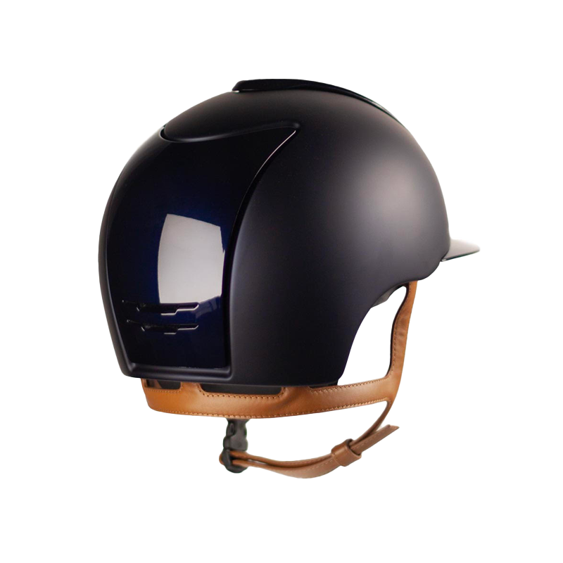 KEP - Cromo 2.0 Textile Polish Blue Standard Visor Riding Helmet with Beige Chin Strap | - Ohlala