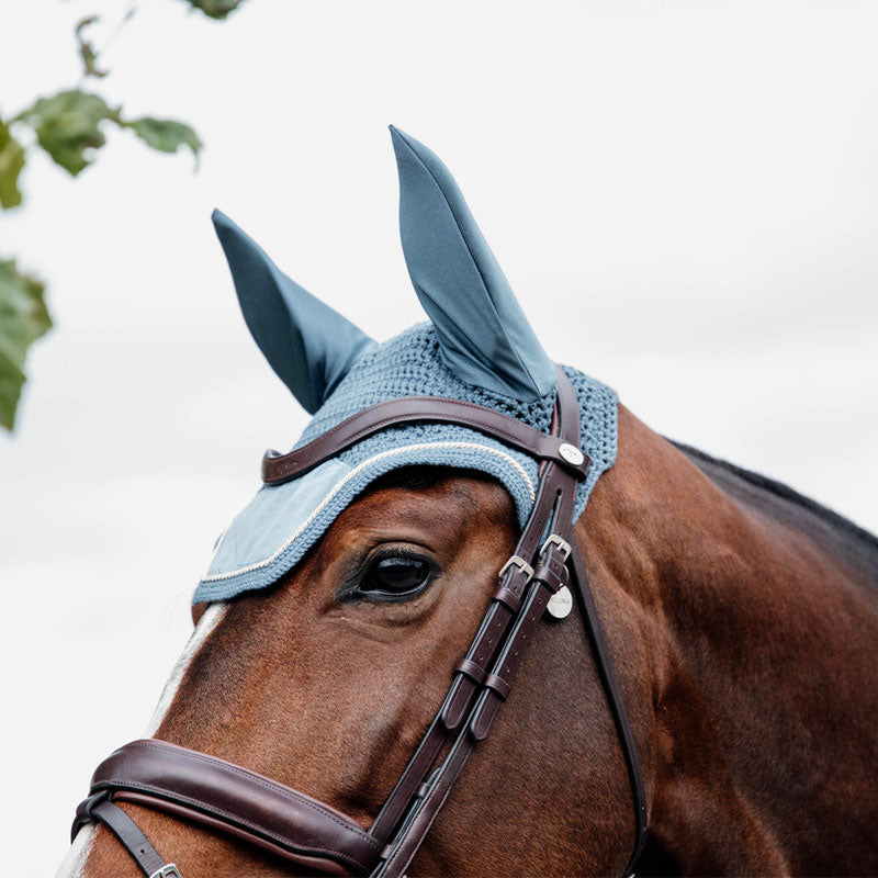 Kentucky Horsewear - Bonnet Wellington velvet bleu ciel | - Ohlala