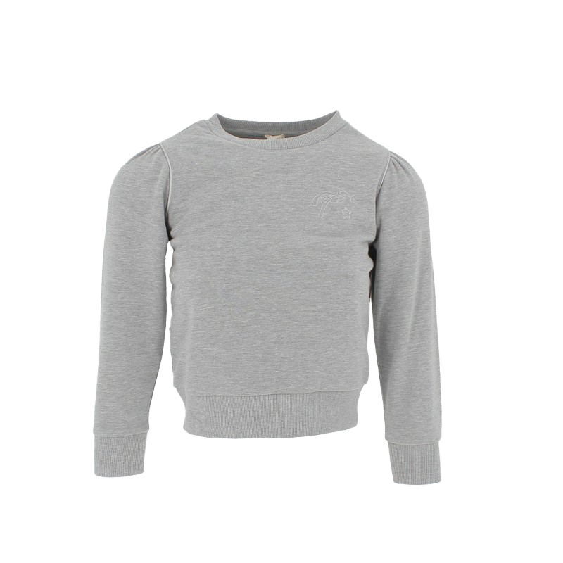 Pénélope Store - Sweat manches longues enfant Cassou gris chiné | - Ohlala