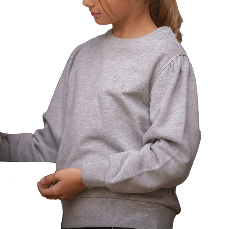 Pénélope Store - Sweat manches longues enfant Cassou gris chiné | - Ohlala