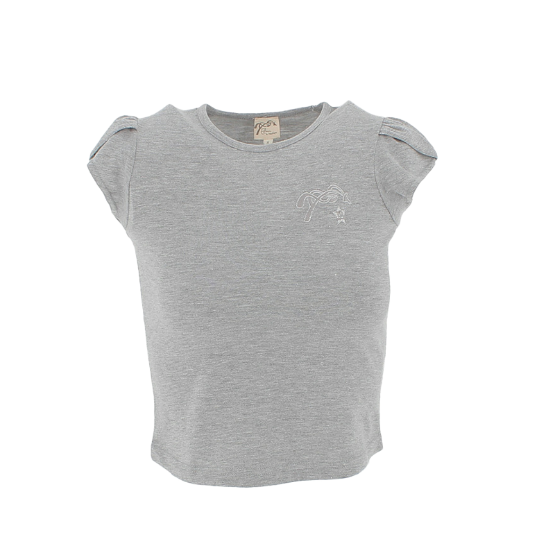 Pénélope Store - T-shirt à manches courtes enfant Ysaé gris chiné | - Ohlala