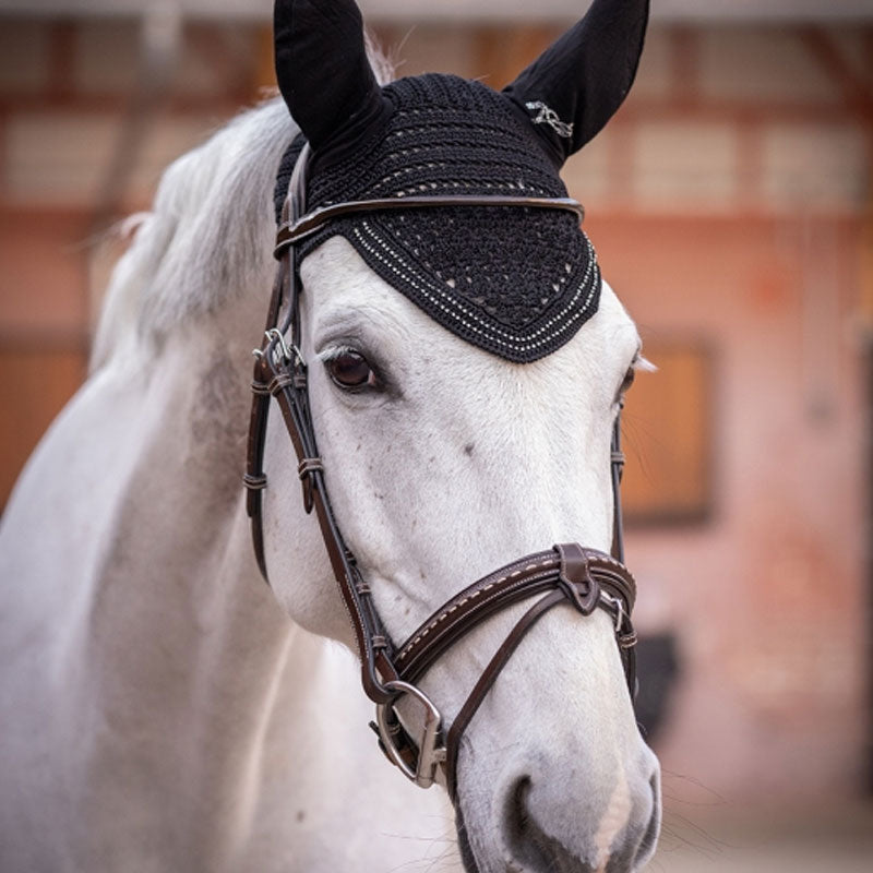 Pénélope store - Bonnet pour chevaux New Strass noir | - Ohlala