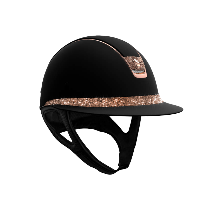 Samshield - Casque d'équitation Miss Shield Paint matt noir Crystal Fabric rose gold blason rose gold | - Ohlala