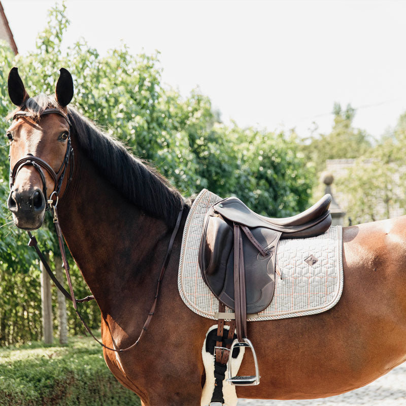 Kentucky Horsewear - Tapis de dressage Pied de Poule beige | - Ohlala