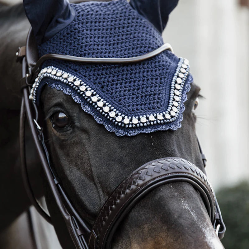 Kentucky Horsewear - Bonnet anti-mouche Wellington big stone & pearl marine foncé | - Ohlala