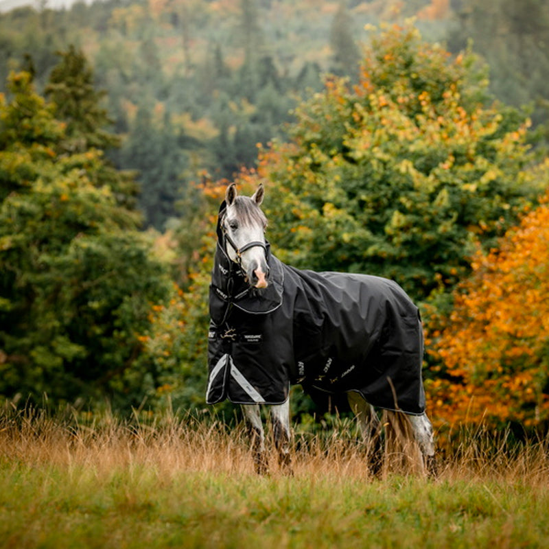 Horseware - Couverture d'extérieur Amigo Super Bravo plus avec couvre cou noir 250g | - Ohlala