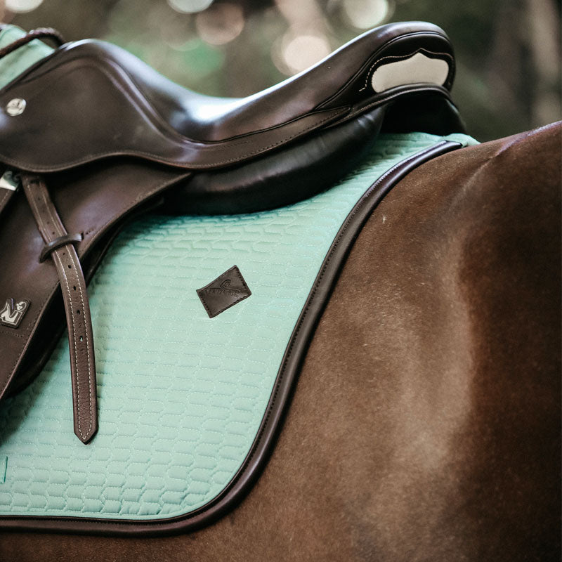 Kentucky Horsewear - Tapis de selle color edition cuir menthe | - Ohlala