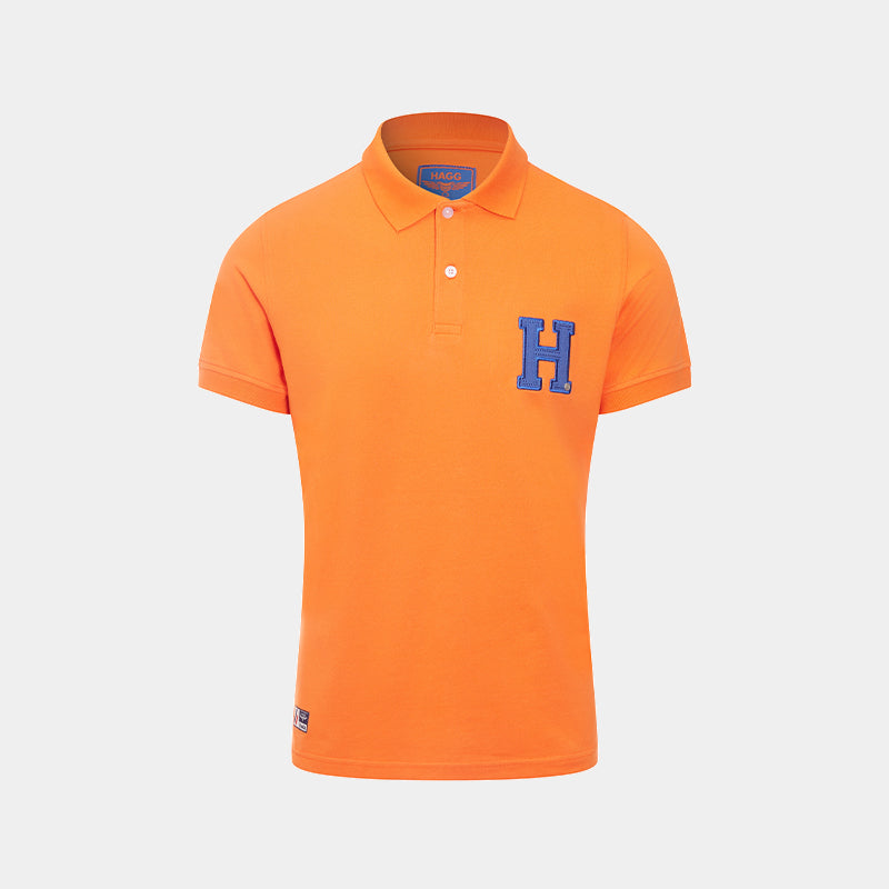 Hagg - Polo manches courtes homme orange/ bleu roi | - Ohlala