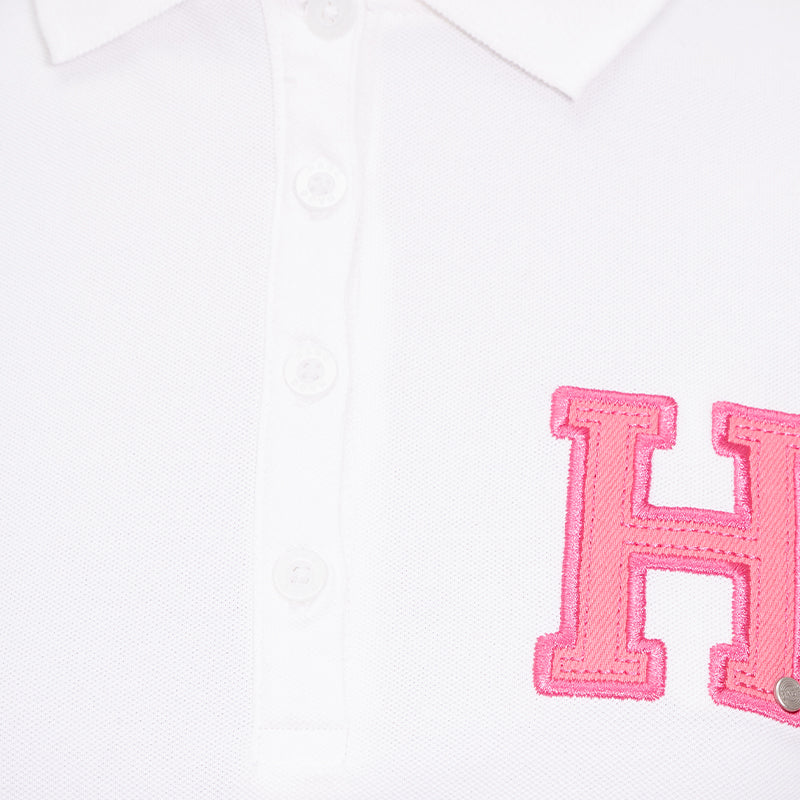 Hagg - Polo manches courtes femme blanc/ rose | - Ohlala