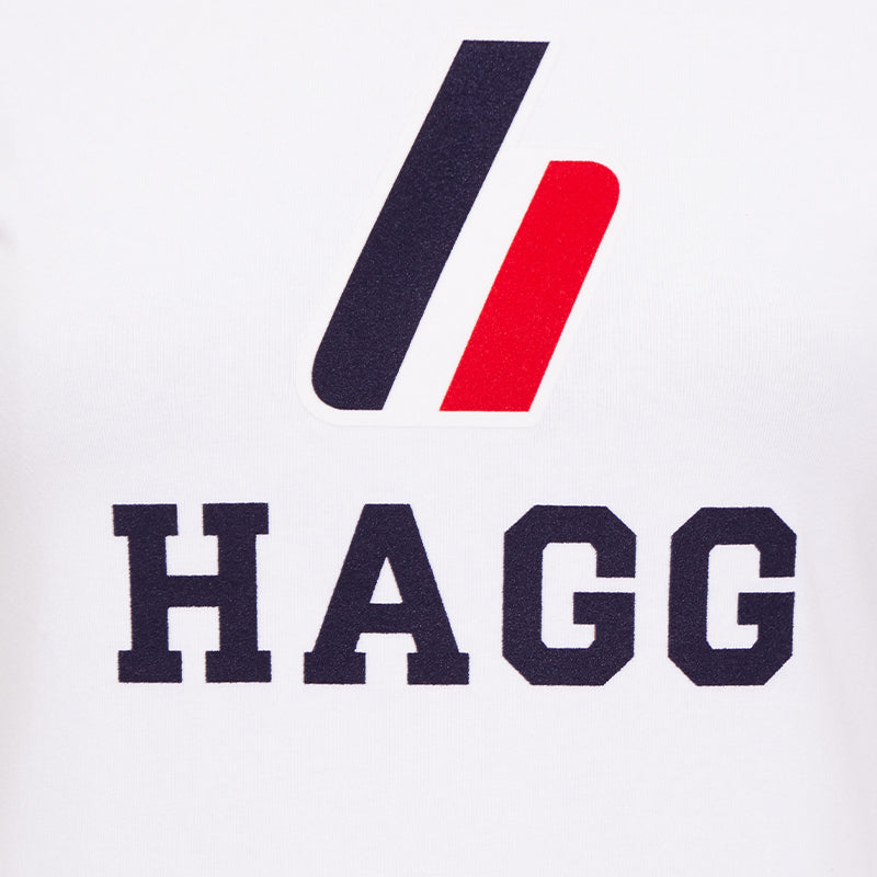 Hagg - T-shirt manches courtes femme blanc/ marine | - Ohlala