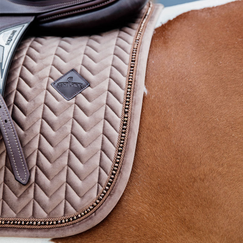 Kentucky Horsewear - Tapis de selle Velvet Pearls jumping beige | - Ohlala