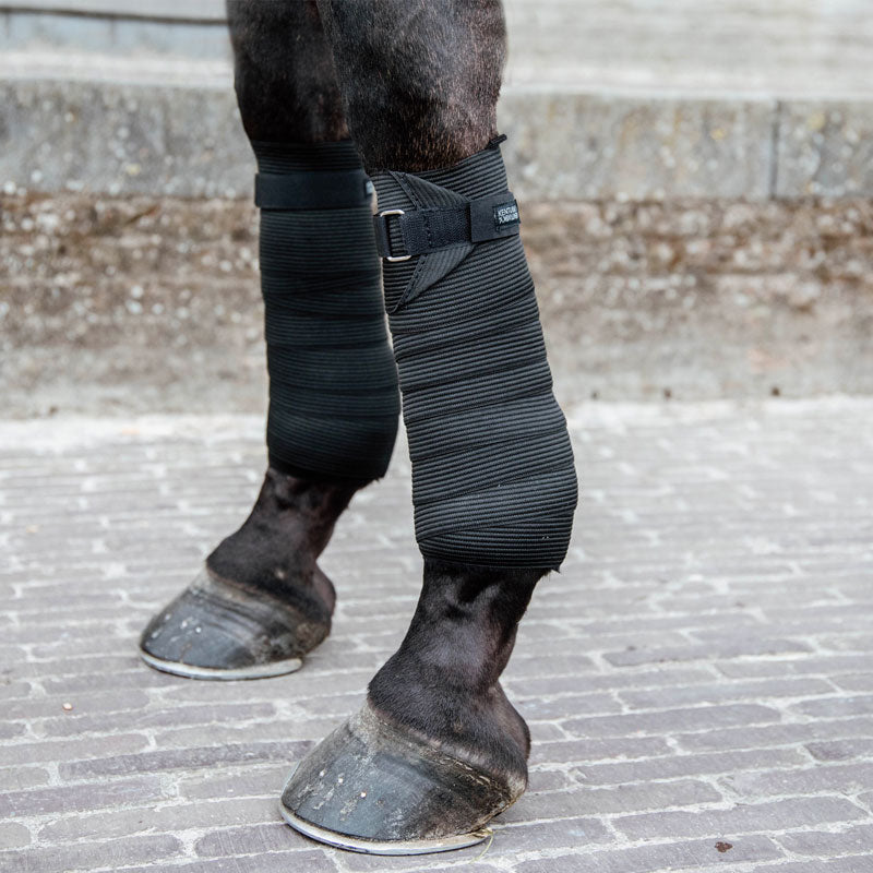 Kentucky Horsewear - Bandes de polo élastiques noir (x2) | - Ohlala