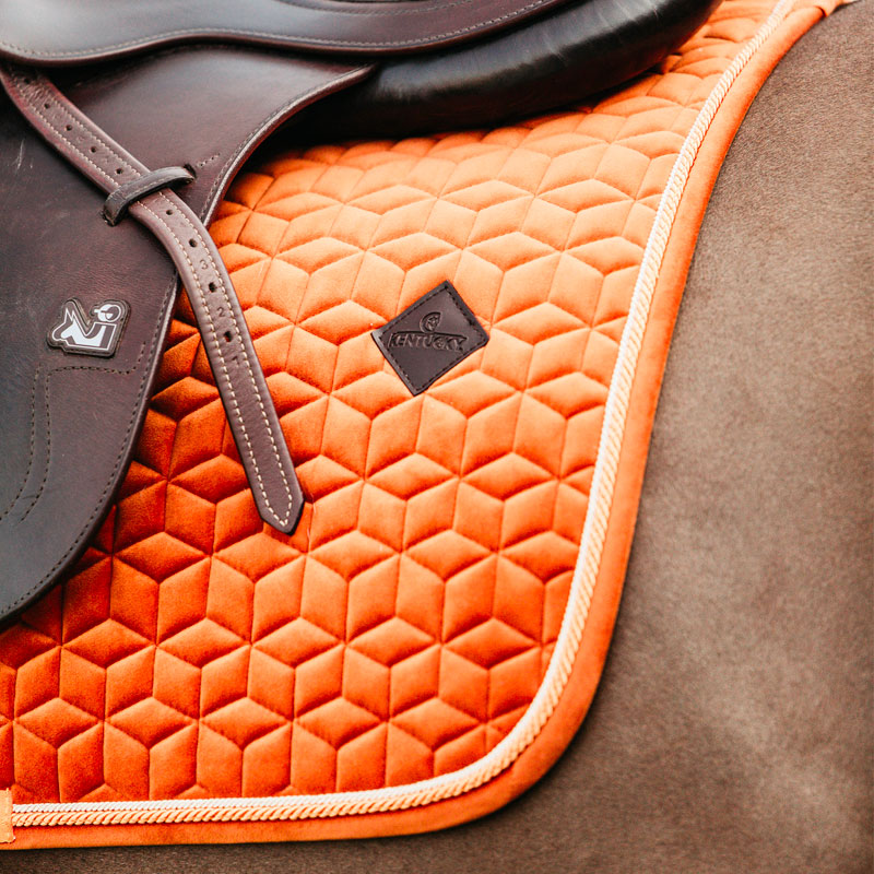 Kentucky Horsewear - Tapis de selle Velvet Jumping Orange | - Ohlala