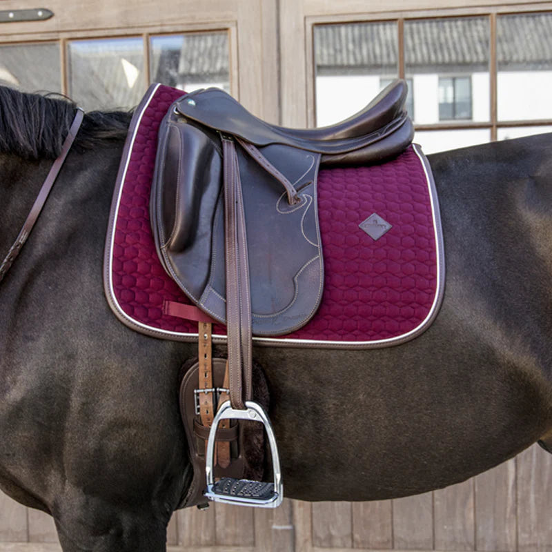 Kentucky Horsewear - Tapis de selle classic cuir dressage bordeaux | - Ohlala