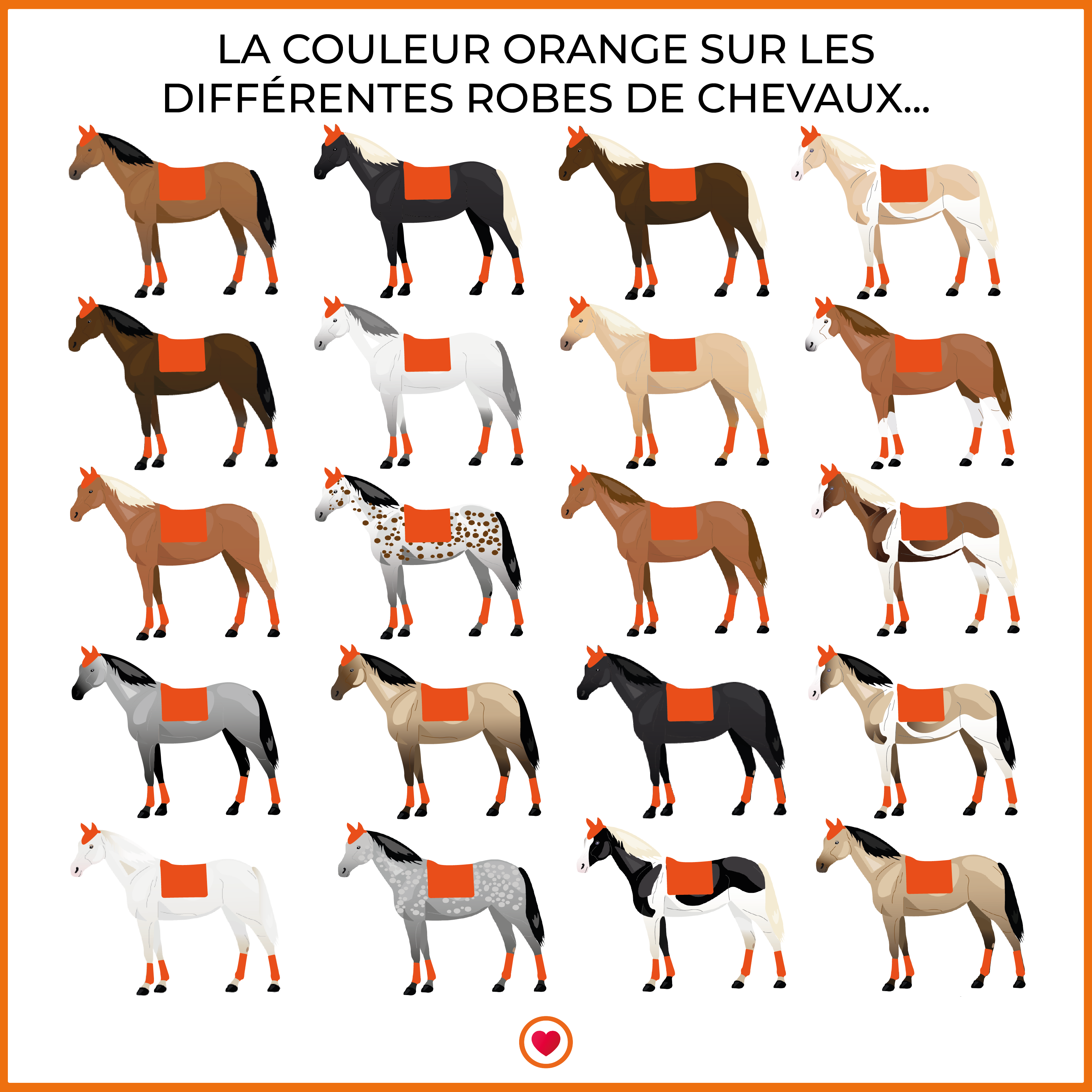 Oxxer - Tapis de selle Monogramme orange/ noir | - Ohlala