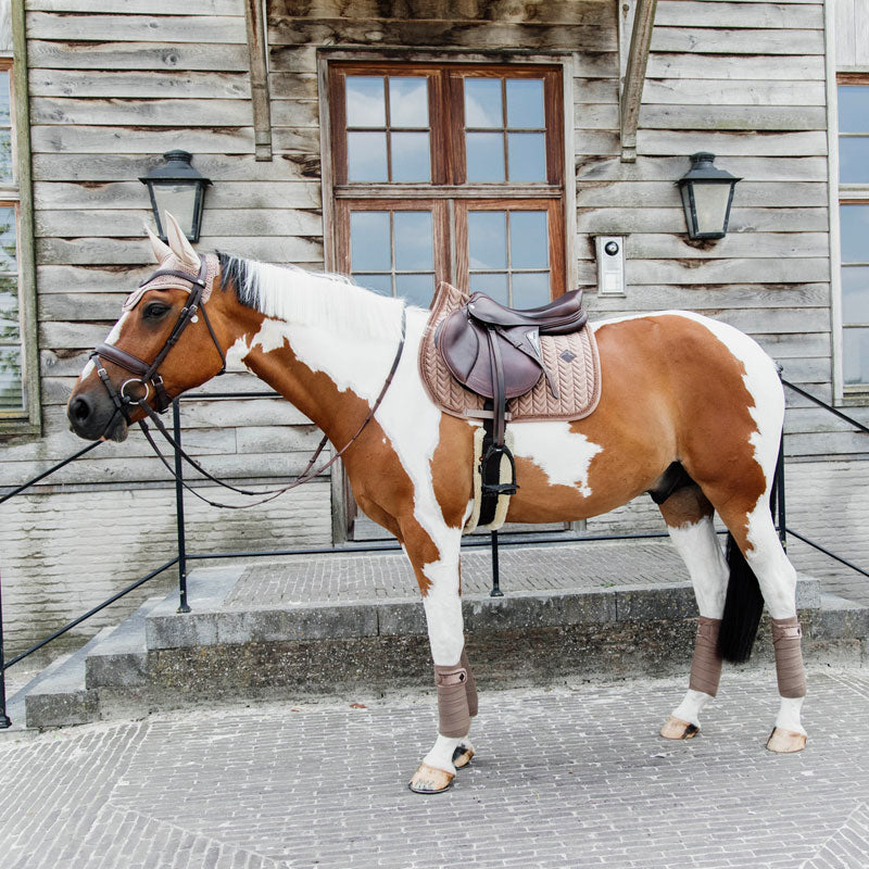 Kentucky Horsewear - Tapis de selle Velvet Pearls jumping beige | - Ohlala